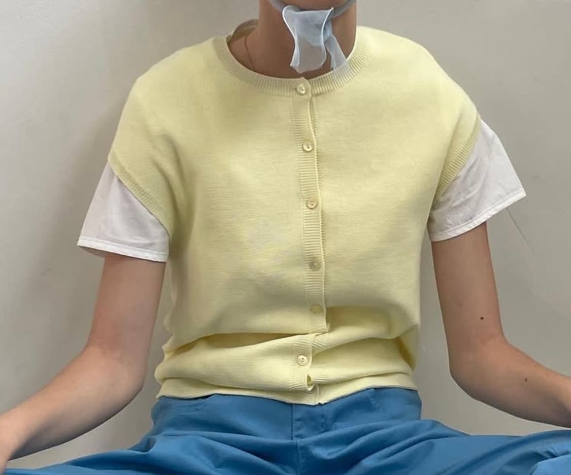 페스토 가디건 노란색 상품이미지2