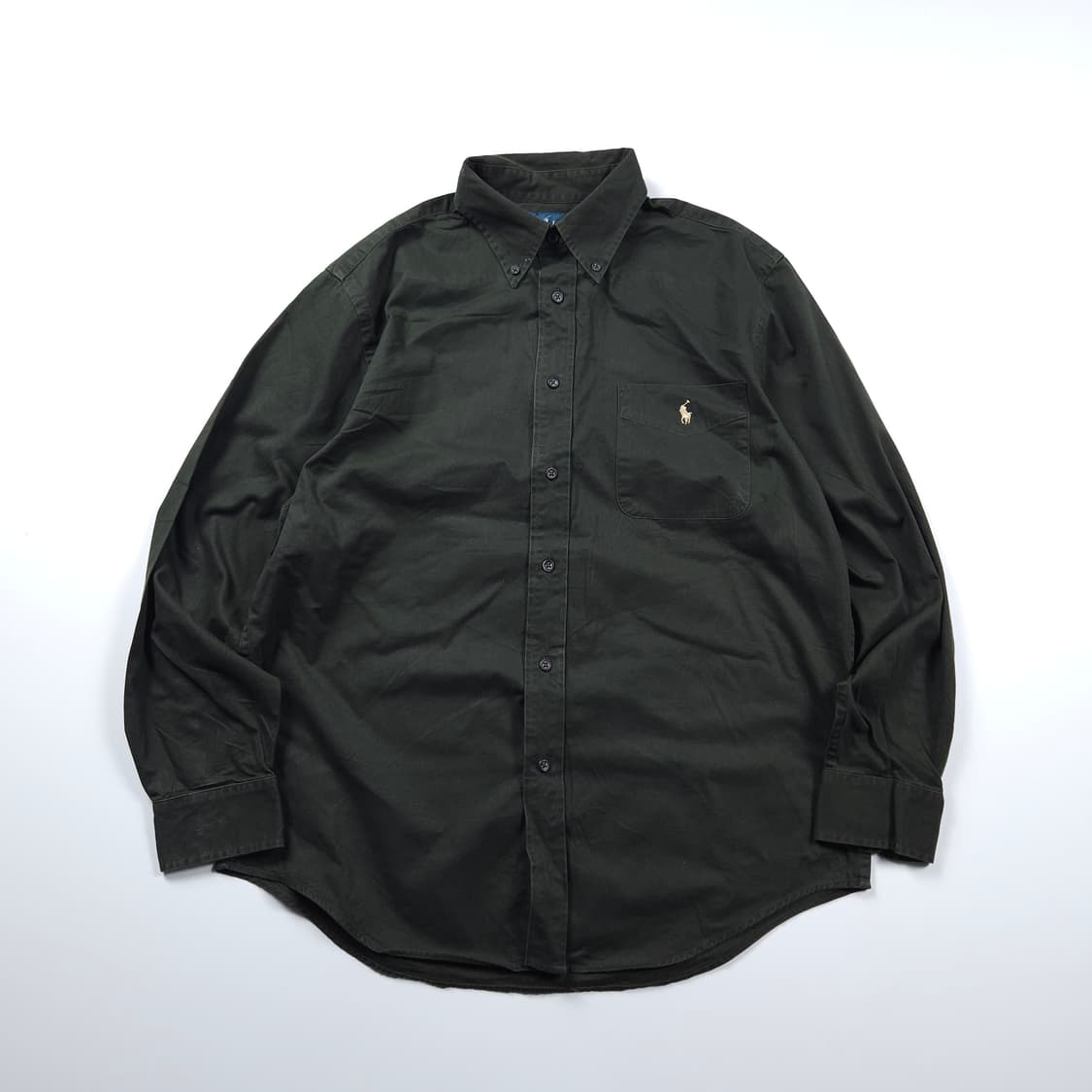 폴로 랄프로렌 포니 로고 카키 미니멀 셔츠(L) 상품이미지1