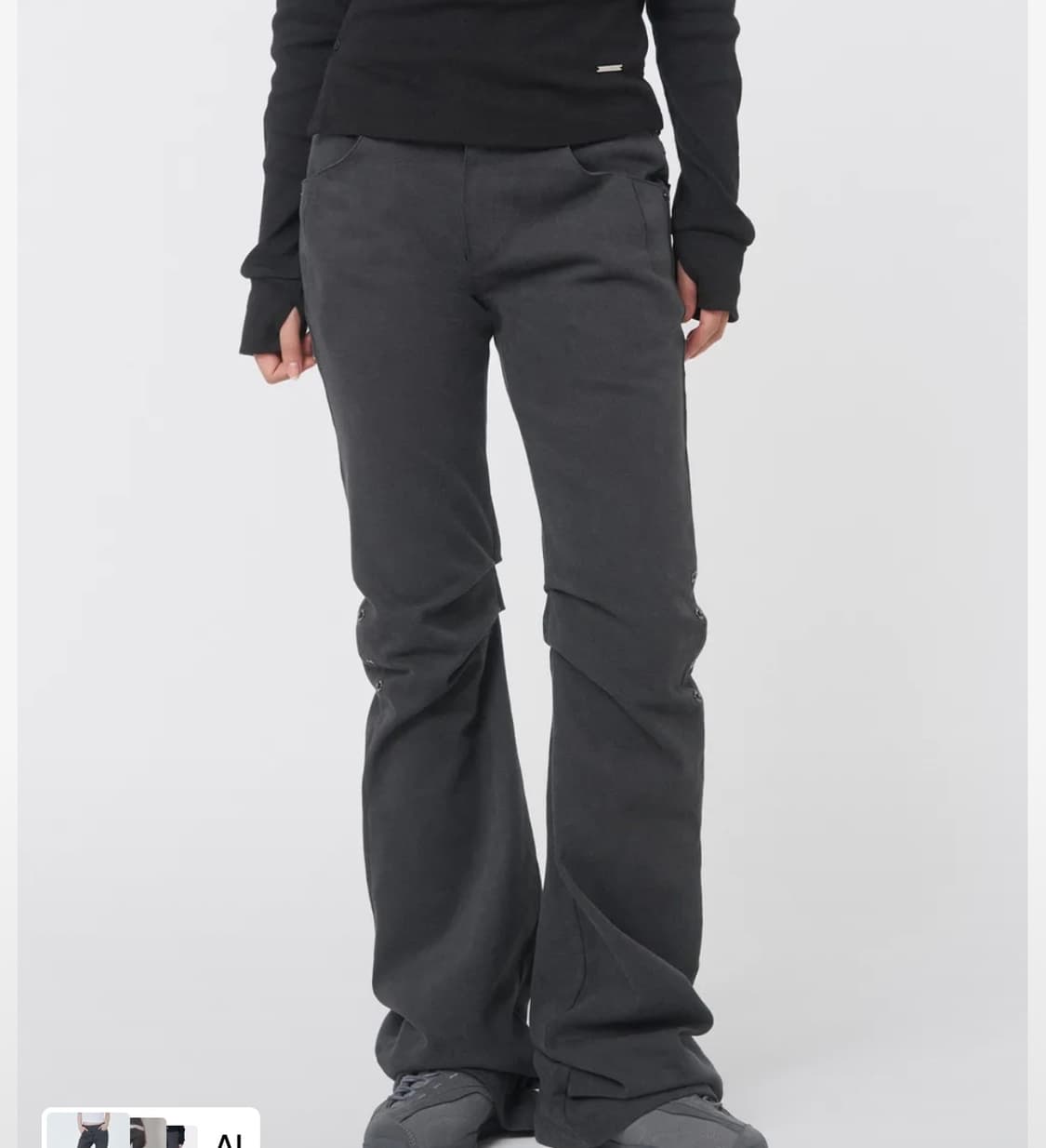 미세키서울 Shifted snap pants CHARCOAL 1 상품이미지1