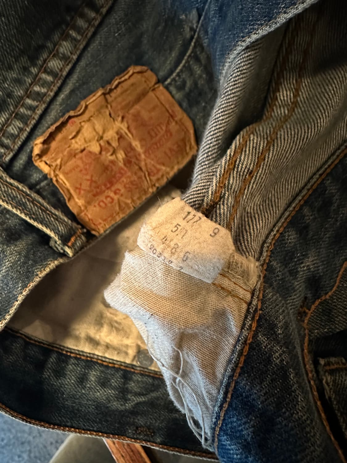 70s USA 빈티지 리바이스 501 66후기 셀비지 데님 팬츠 상품이미지9