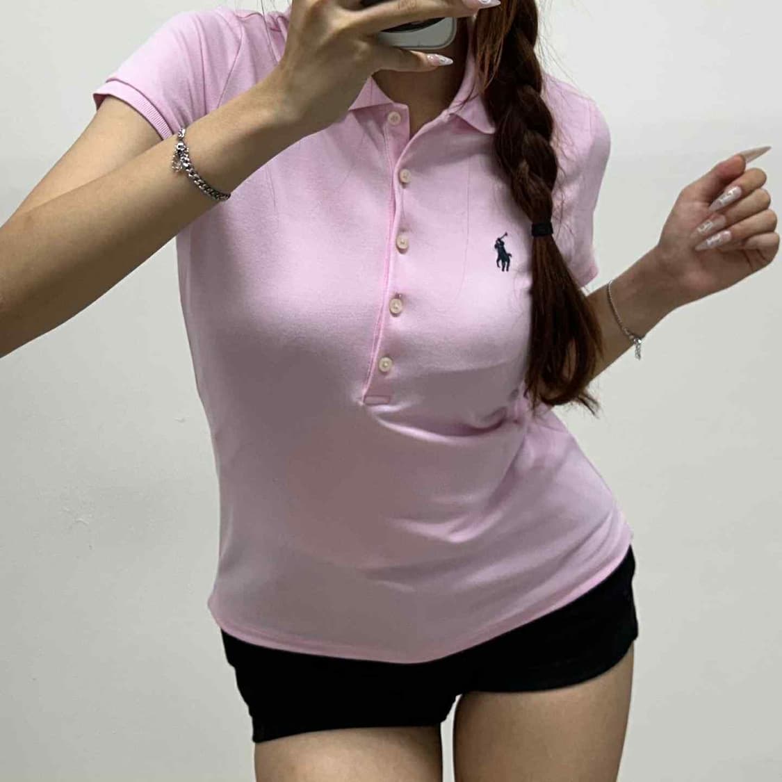 *최신형 폴로 랄프로렌 큐알택 여리핏 5버튼 베이비핑크 걸즈 pk 반팔  상품이미지2