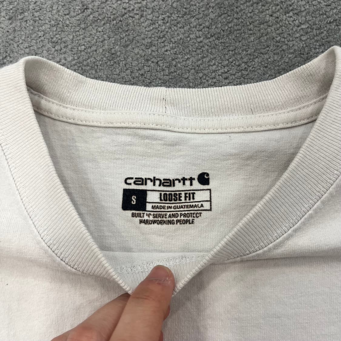 S 칼하트 포켓 반팔티 화이트 상품이미지3