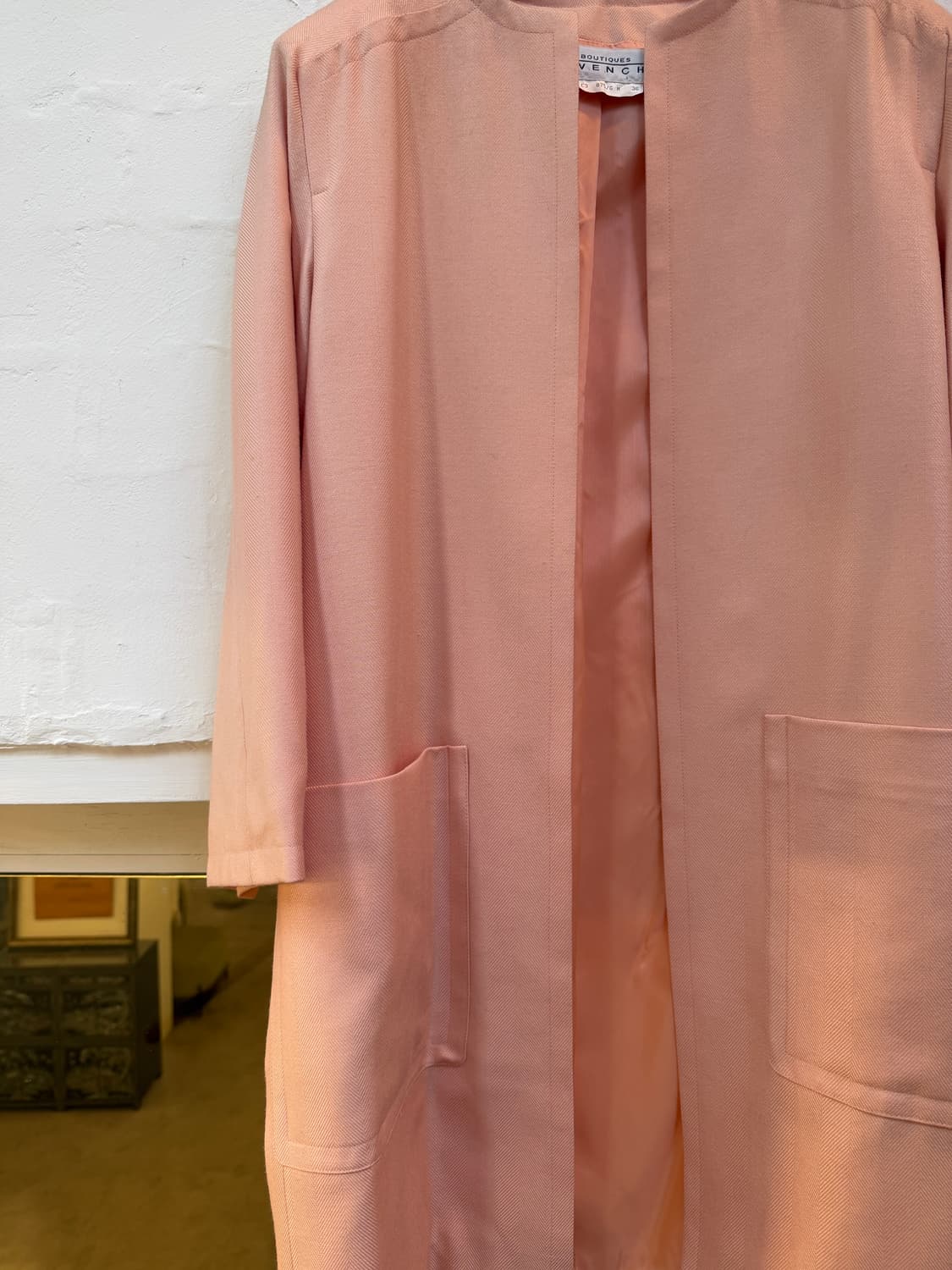 Givenchy 지방시 울 실크 피치 핑크 코트 36 상품이미지3