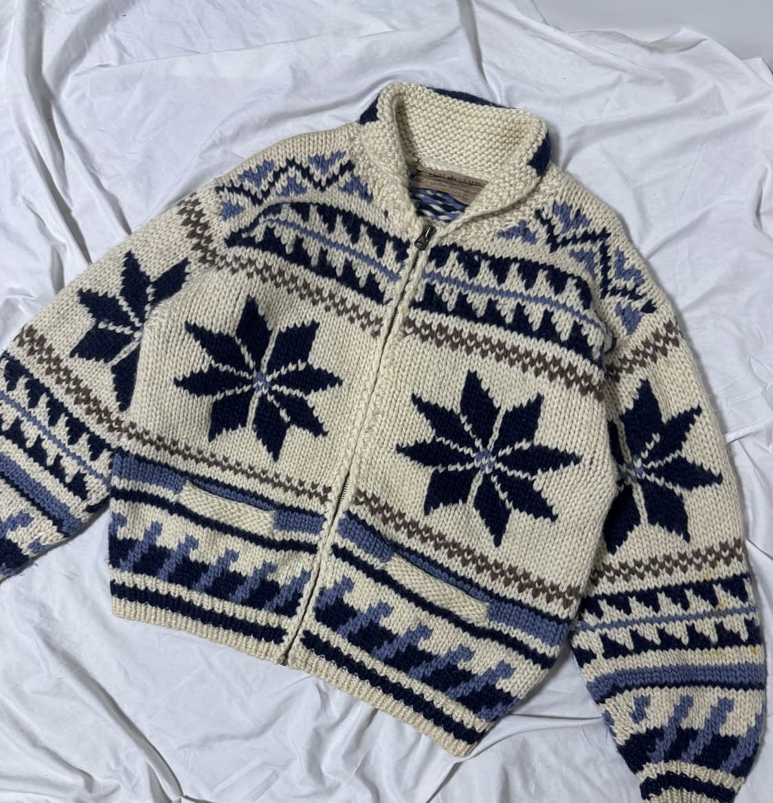 빈티지 헤비울 코위찬 니트집업 상품이미지3