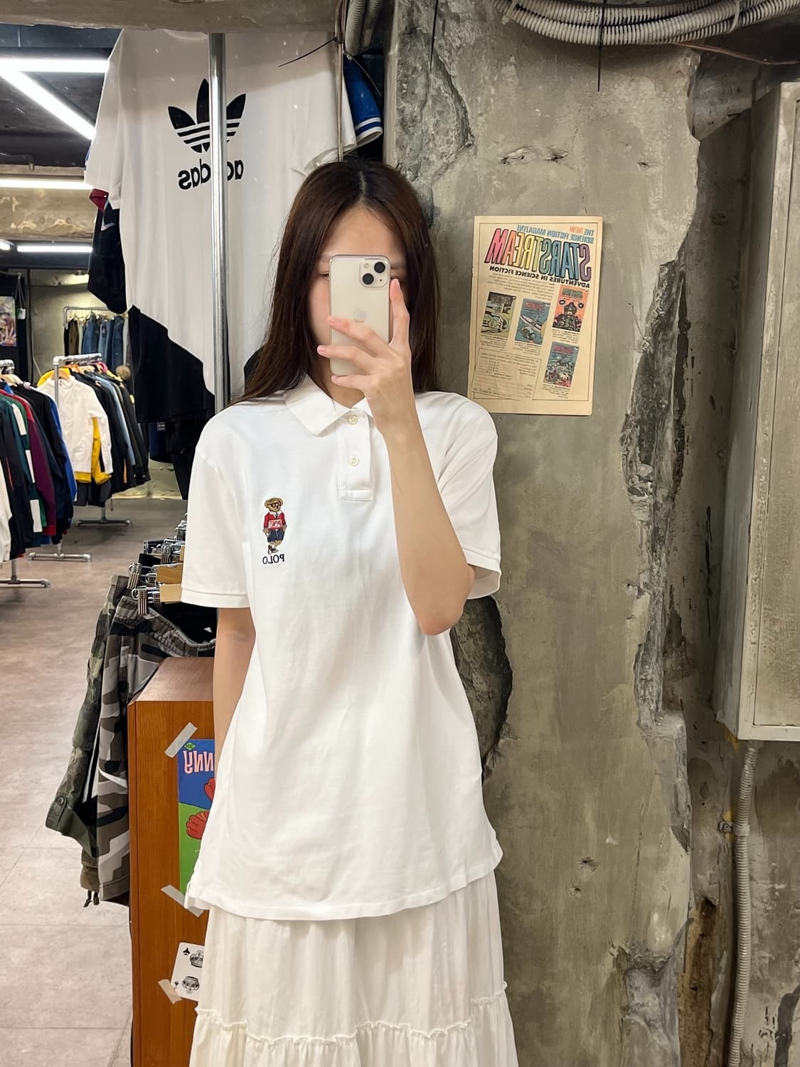 폴로 랄프로렌 반팔 카라티 화이트 M #csz857 상품이미지2