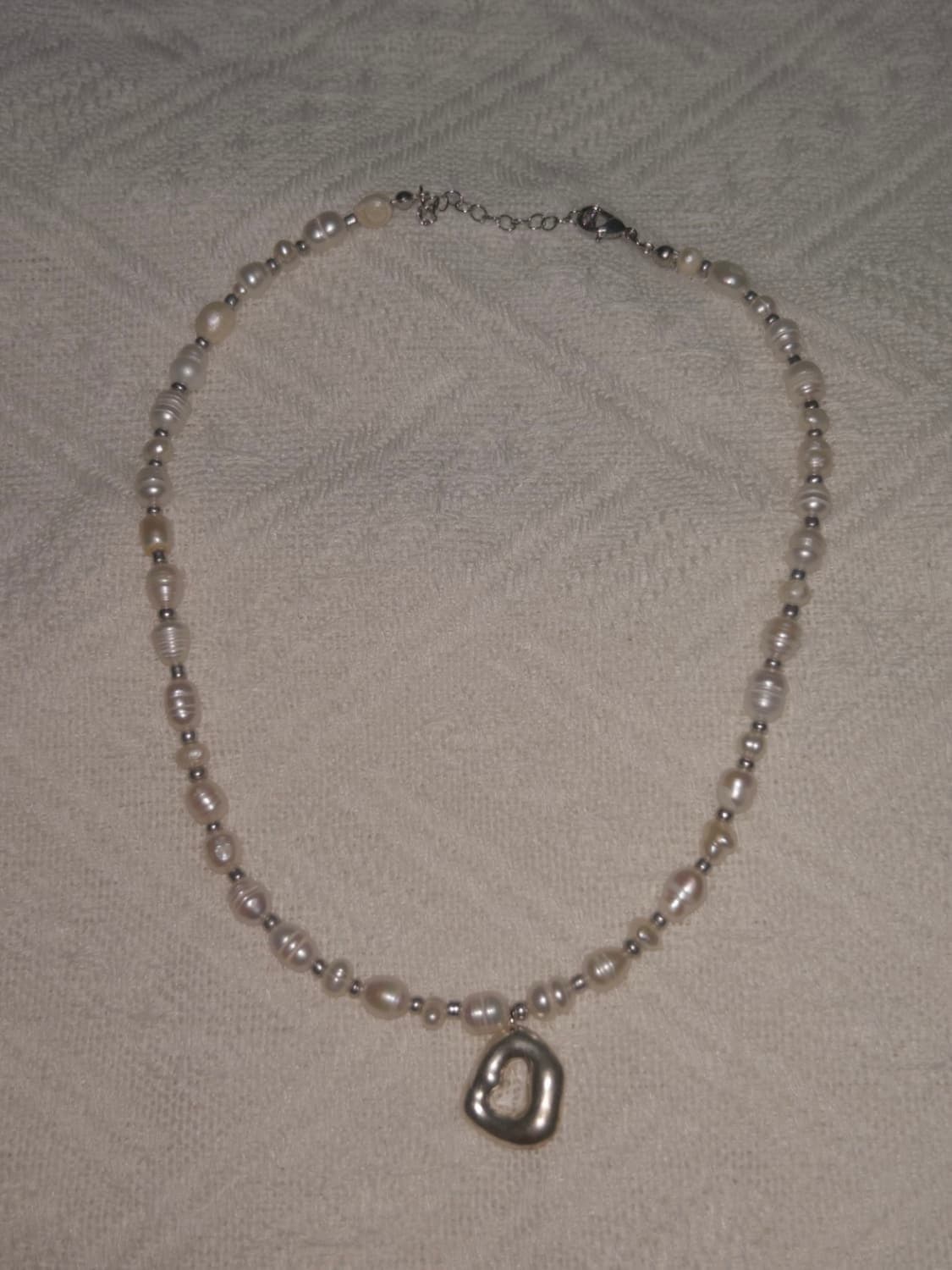 Silver peal bold necklace  상품이미지1