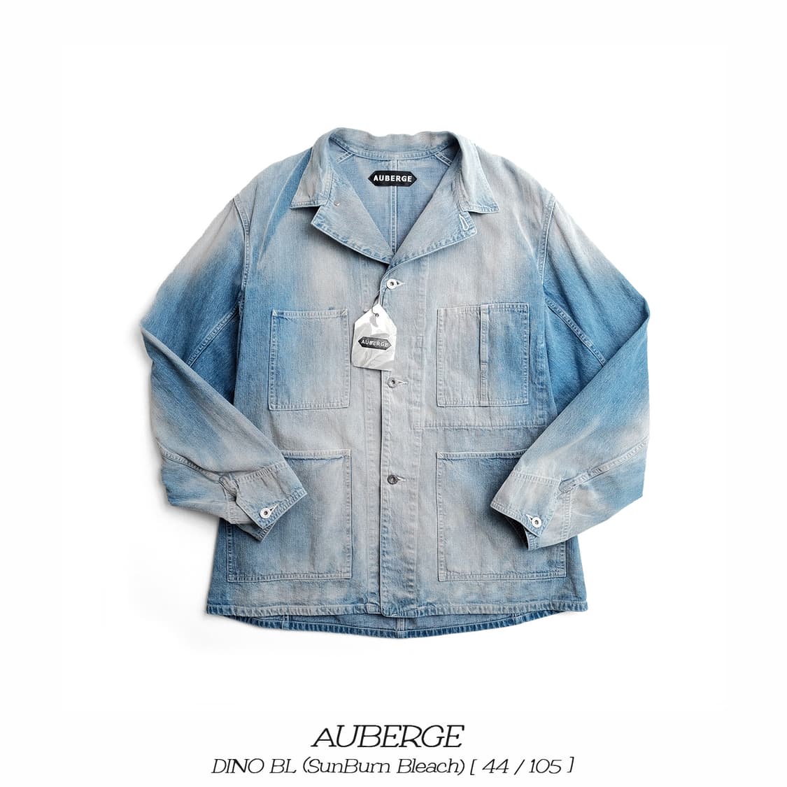 AUBERGE Dino BL 44사이즈 데님 선번 블리치 자켓 오베르주 상품이미지1