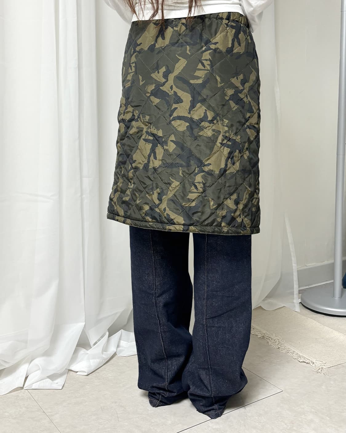 카모플라쥬 퀼티드 리버서블 랩 스커트 상품이미지2