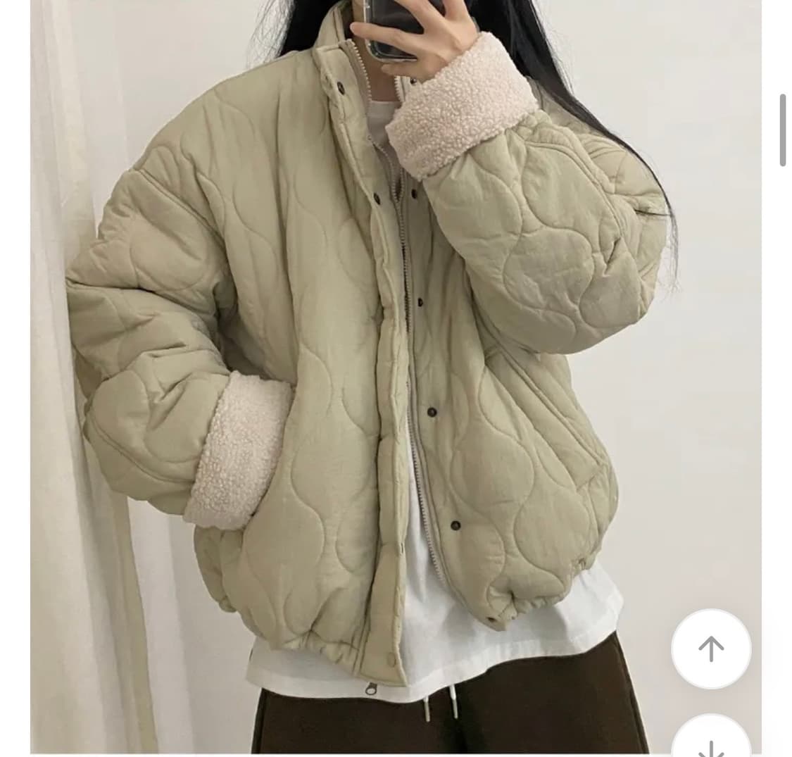 에이블리 남여공용 양털 뽀글이 오버핏 깔깔이 점퍼 (새상품) 상품이미지3