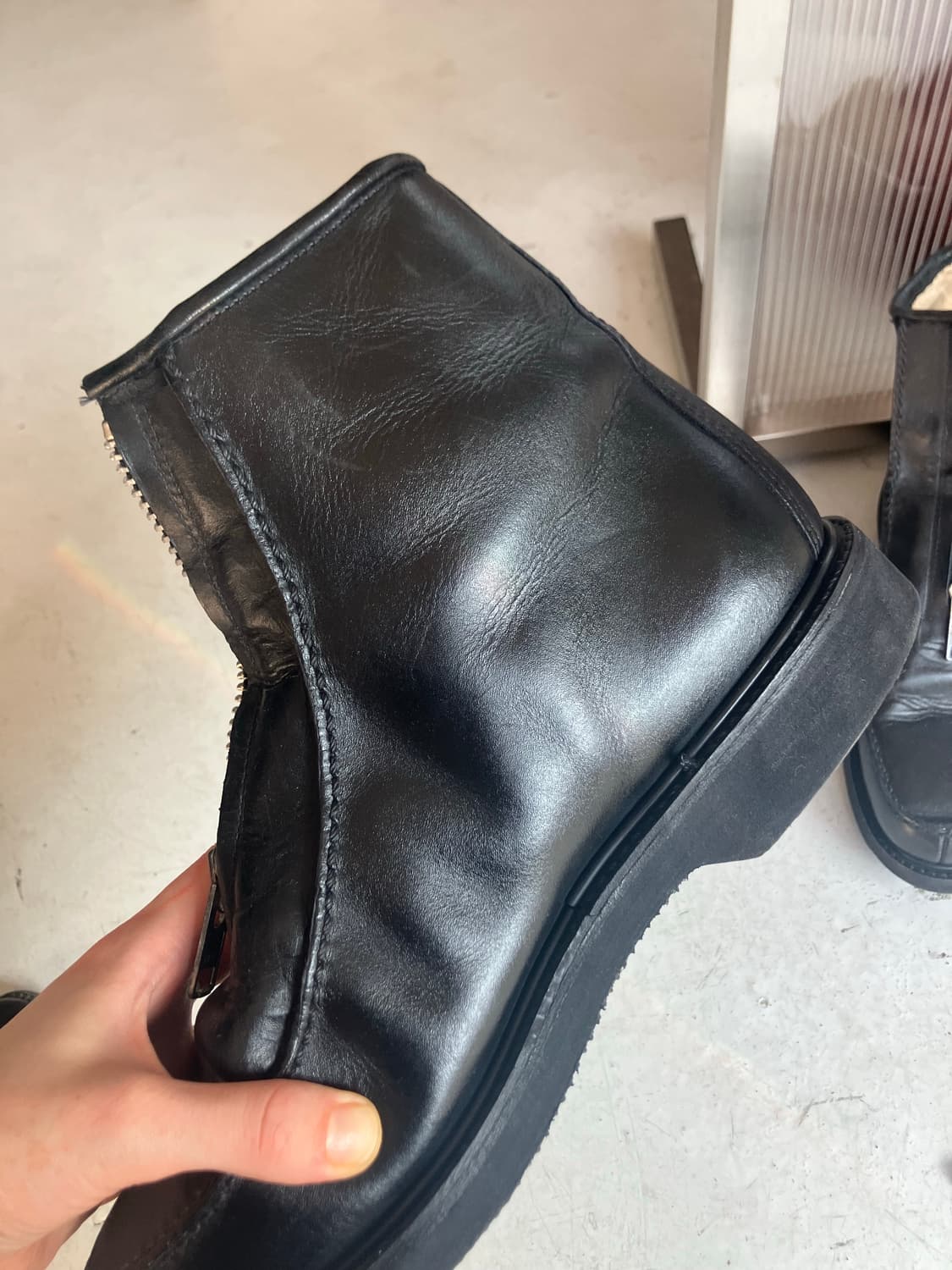 앞지퍼 레더부츠 상품이미지3