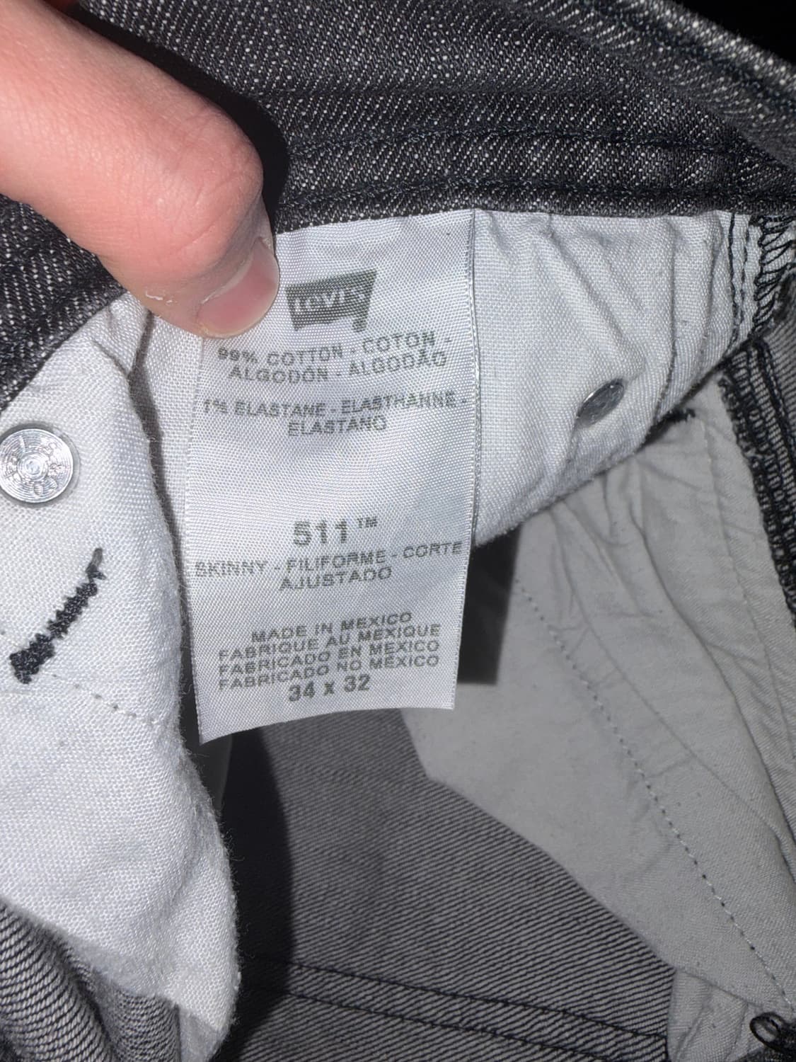 리바이스 511 바이커 흑청 34x32 상품이미지5