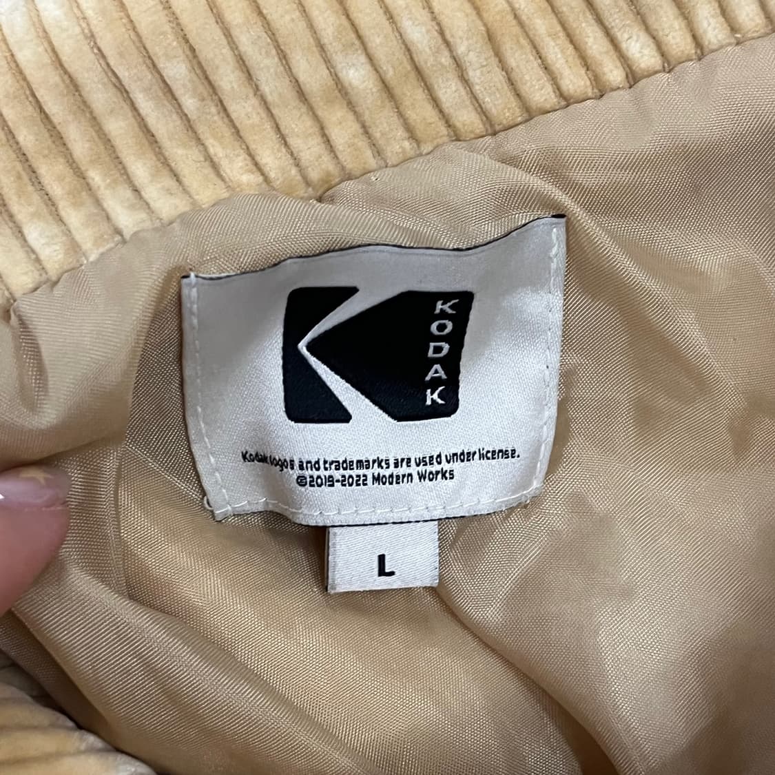 [정품/L] 코닥 코듀로이 짚업 자켓 아이보리 b10 상품이미지5