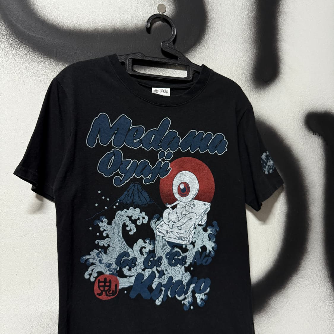 VTG 빈티지 재패니즈 오리엔탈 락 고스 펑크 프린팅 반팔 티셔츠 상품이미지3