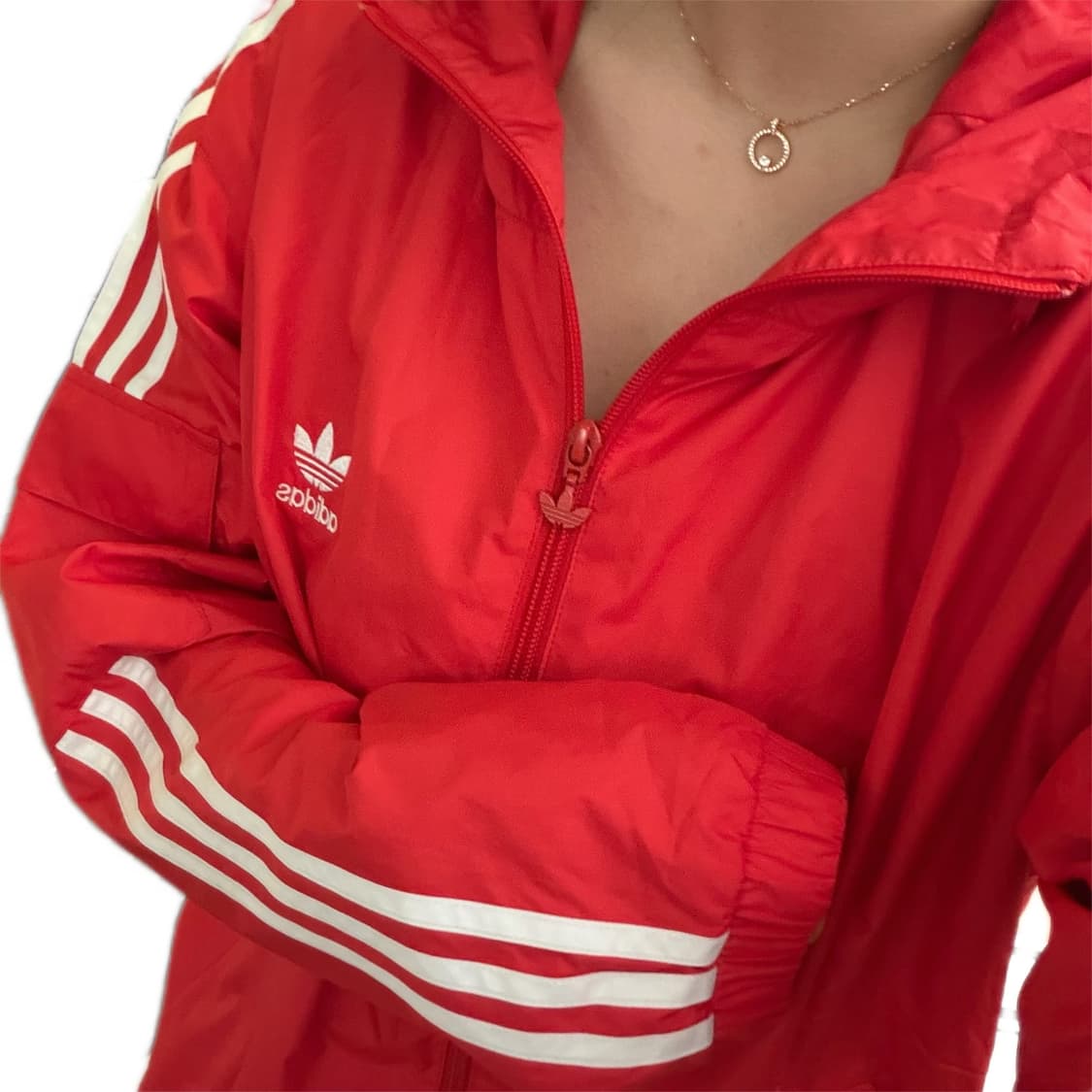 🔥아디다스 오리지널스 트레포일 레드 후드 바람막이🔥 상품이미지4