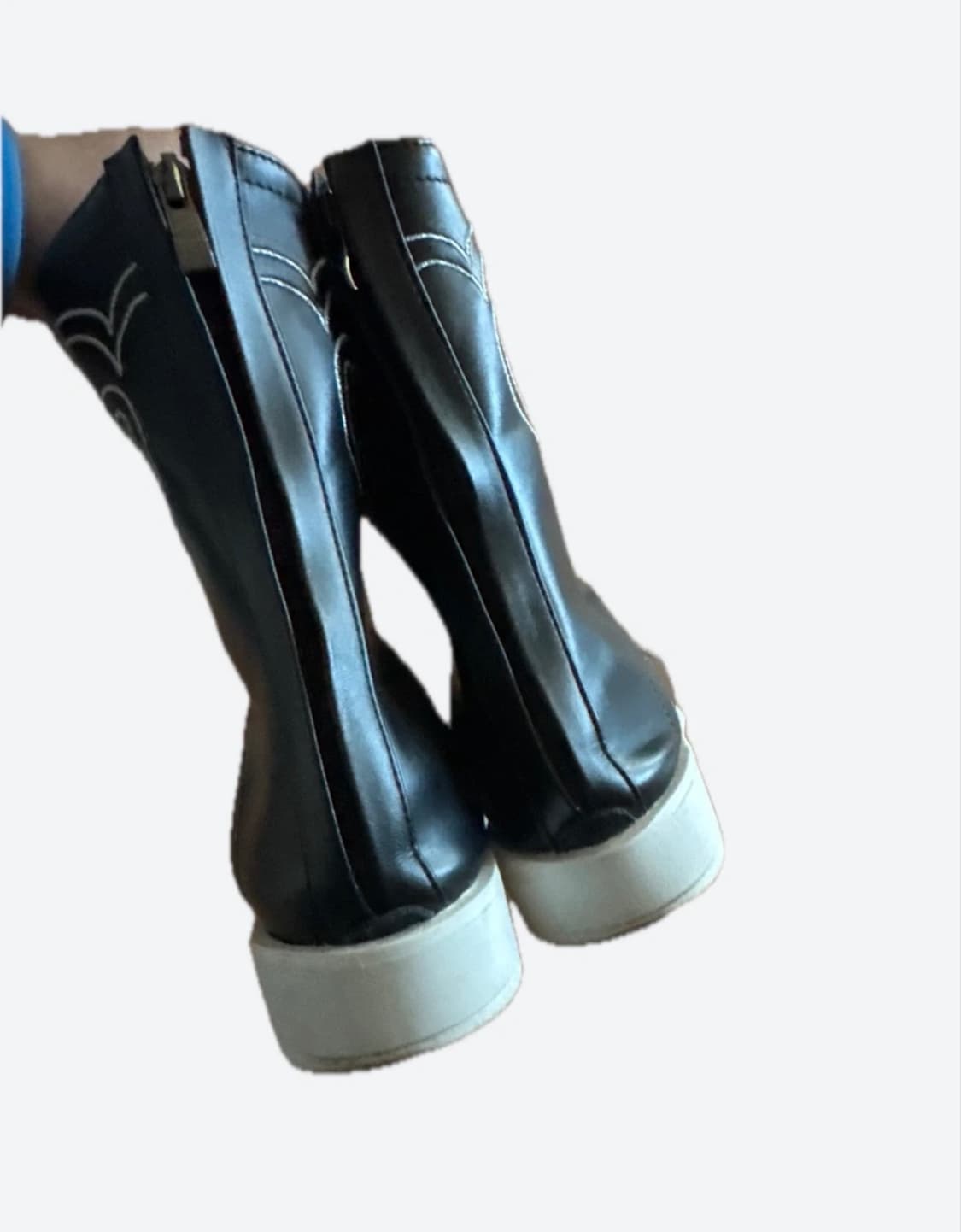 이태리브랜드)검정 가죽앵클 부츠-바이크 및 패션 부츠 EU43 상품이미지4