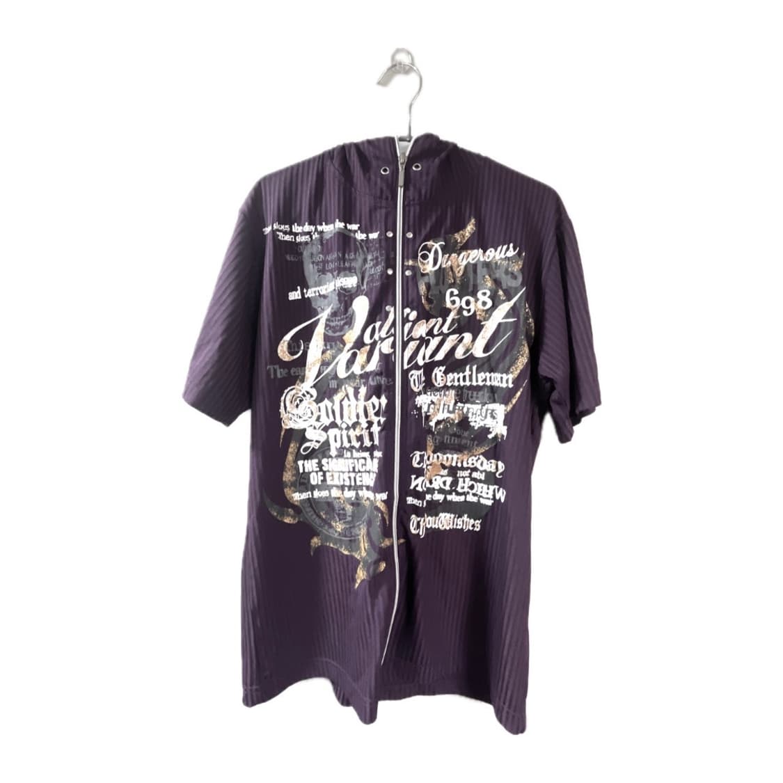 펑크 고딕 고스 y2k 그런지 후디 후드집업 퍼플 지퍼 레터링 후드 상품이미지1