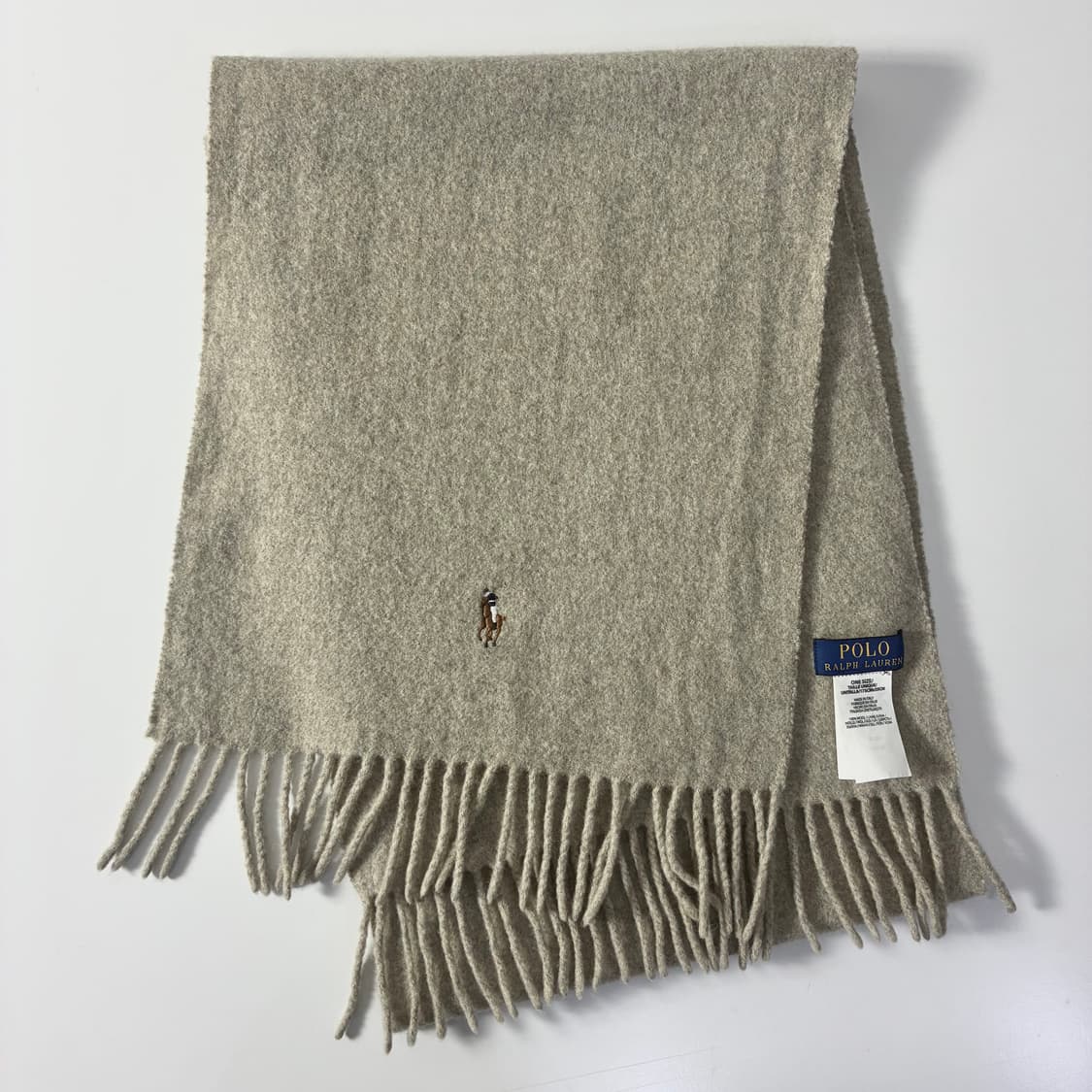 Polo 폴로 랄프로렌 신형 베이지 오트 램스울 머플러 상품이미지2