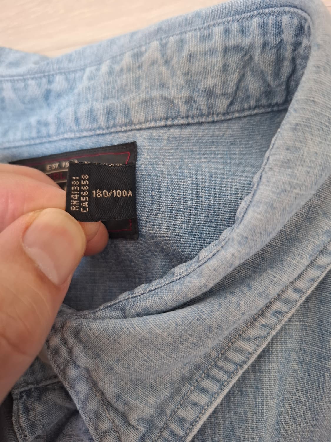 L RRL 인디고 샴브레이 워크 셔츠 데님 상품이미지7