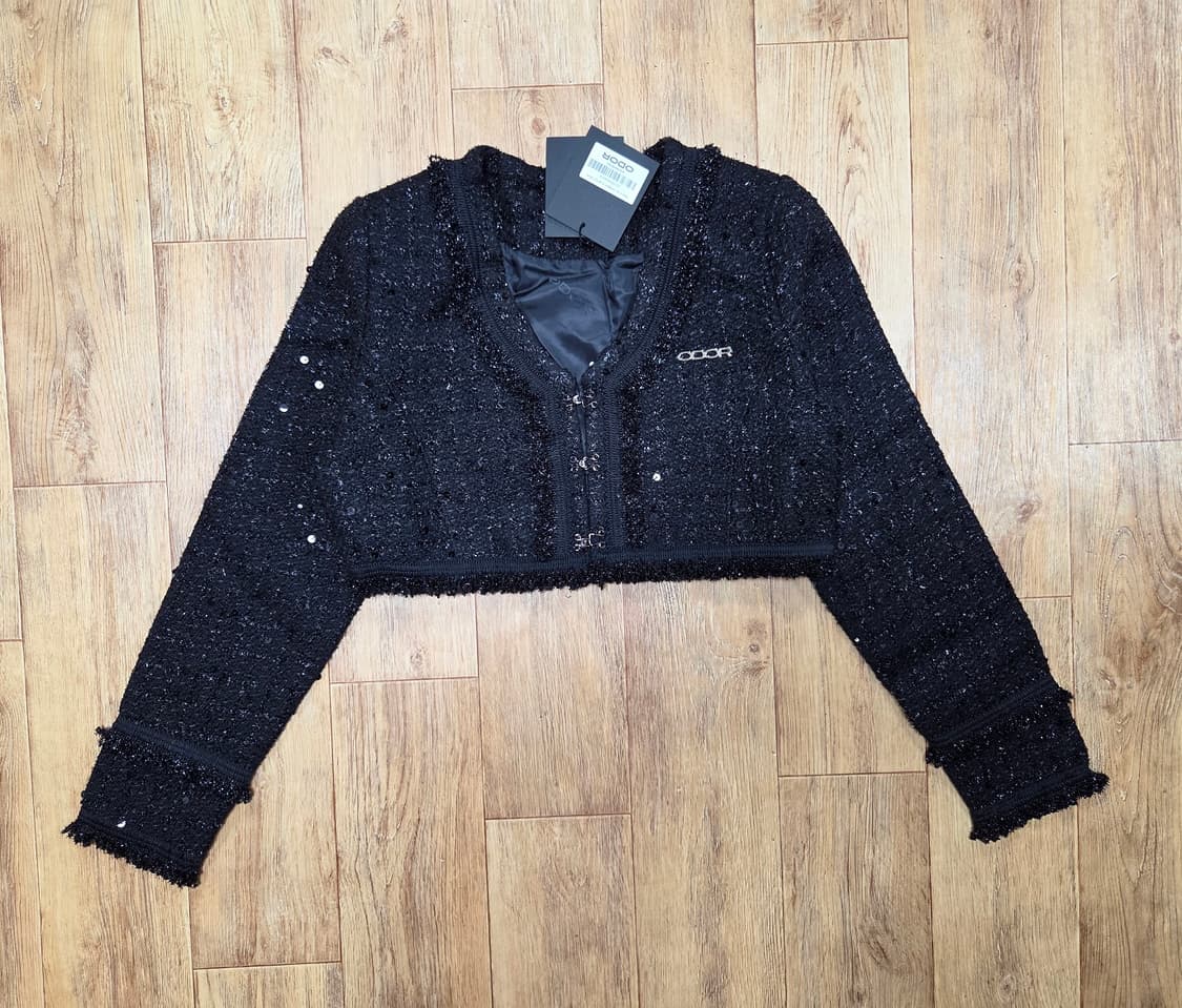 오도어(ODOR) 트위드 크롭 가디건 55-66 새상품 상품이미지4