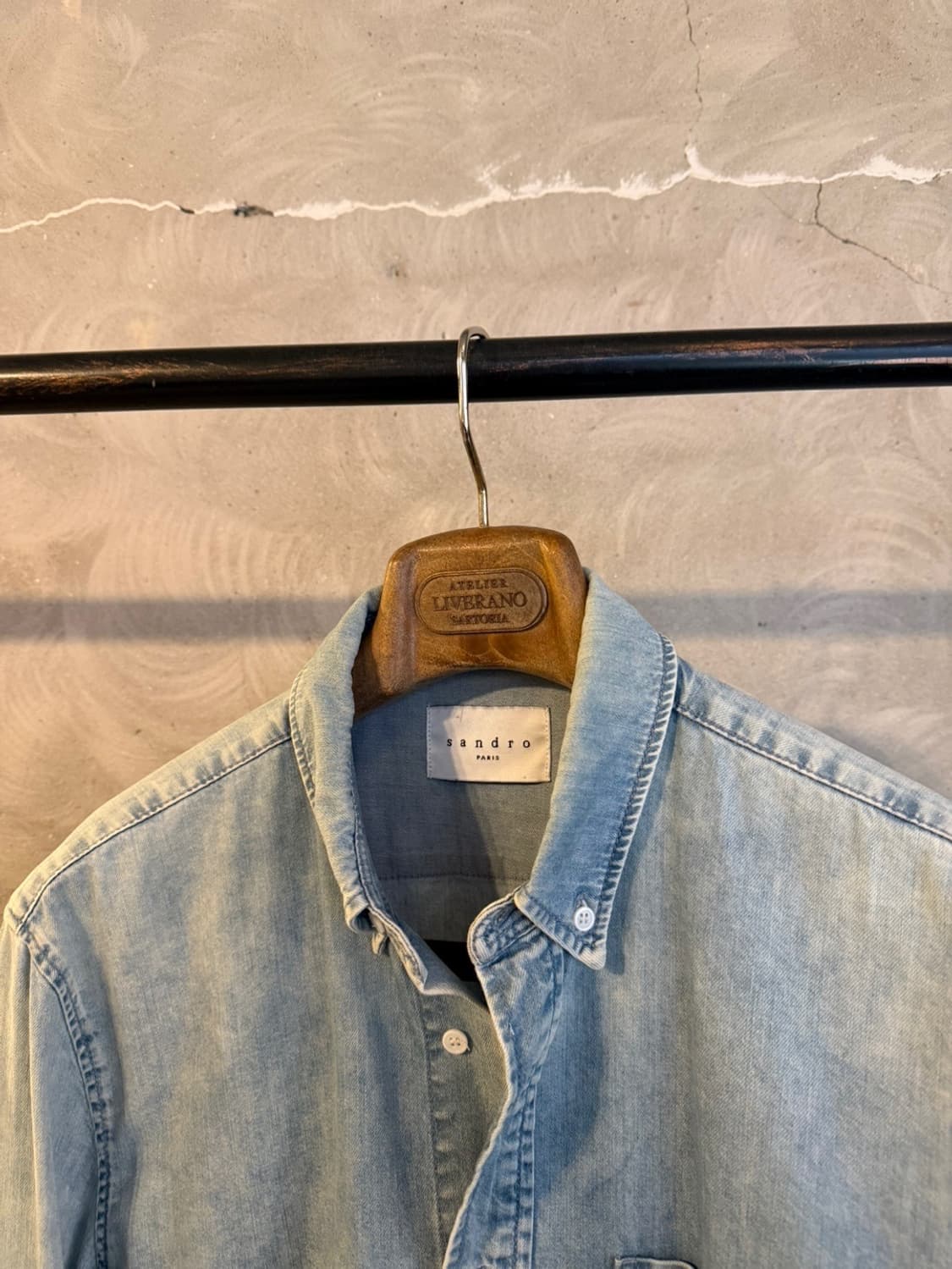 산드로 데님 버튼다운 셔츠 100 상품이미지2