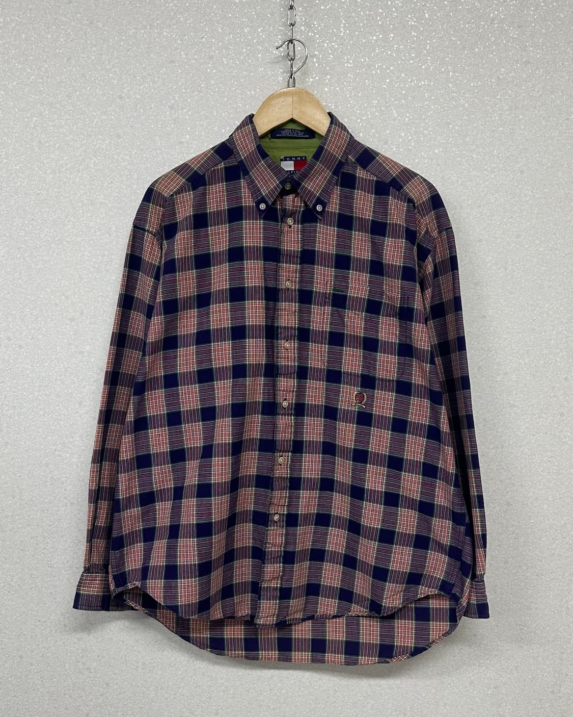 (L)90'S 타미 체크 셔츠-M2157 상품이미지1