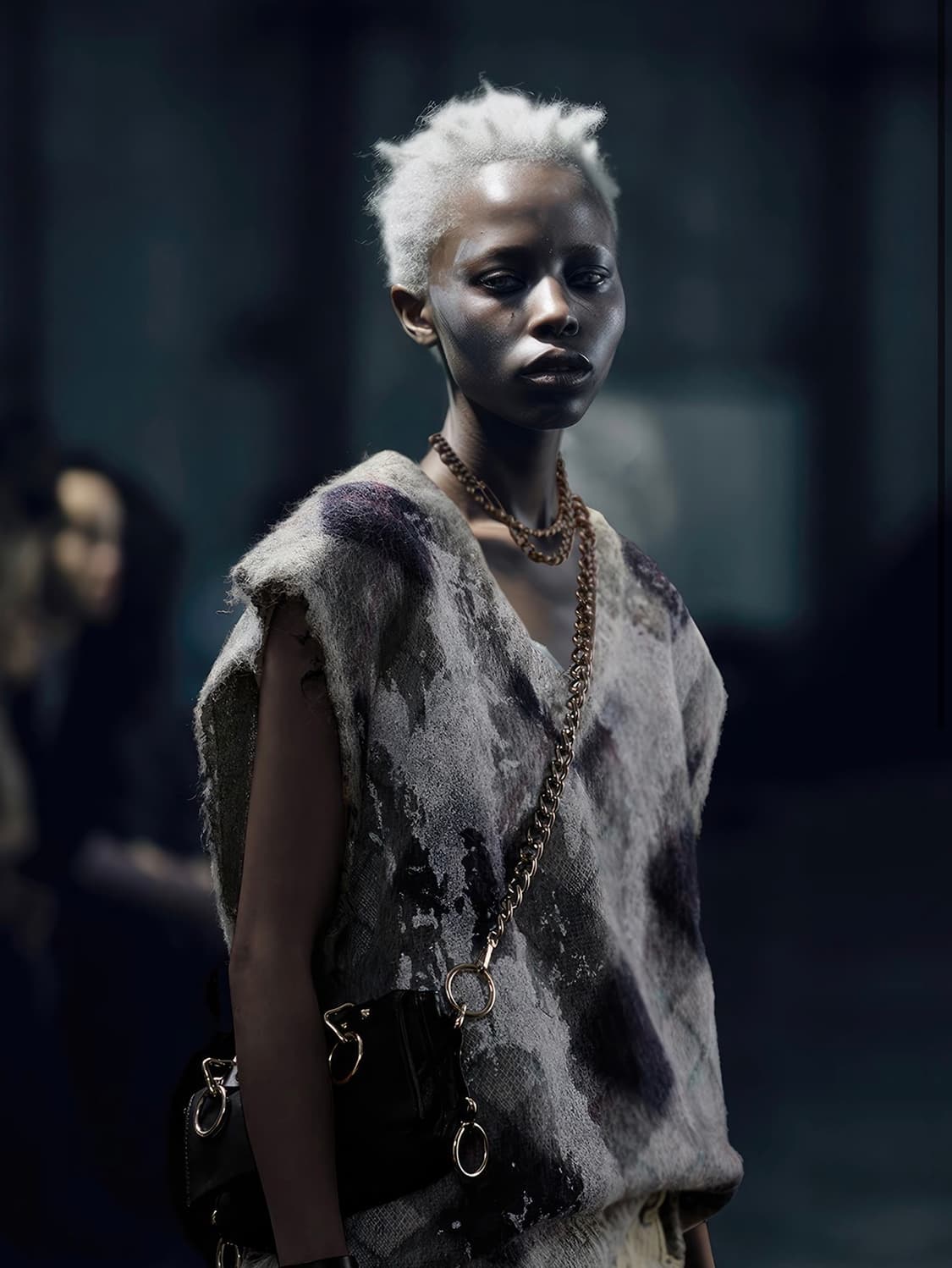 R13 아가일 니트 베스트 그레이 상품이미지5