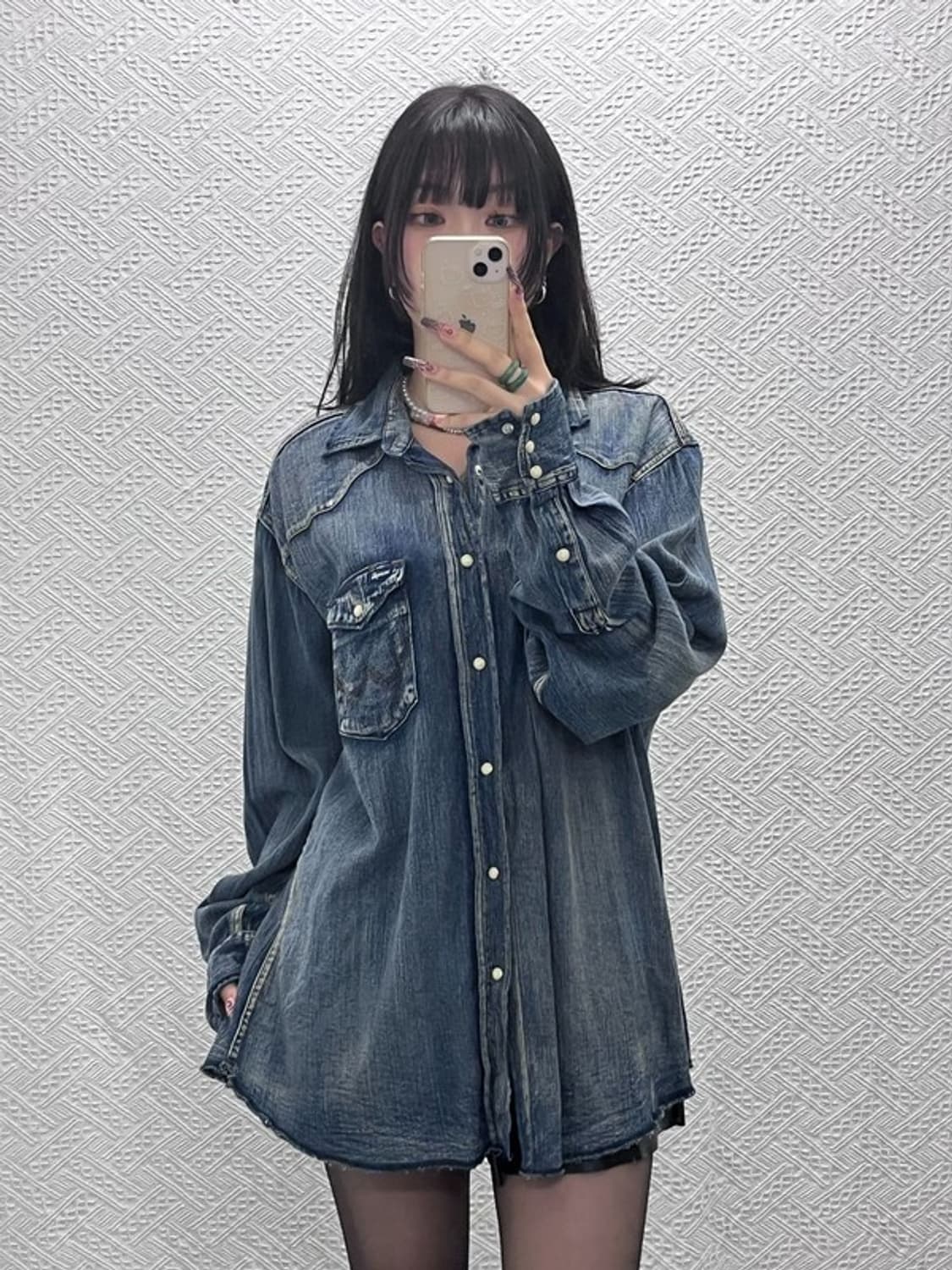 랭글러 컨트리 웨스턴 빈티지 오버핏 워싱 데님셔츠 XL C11990 상품이미지2