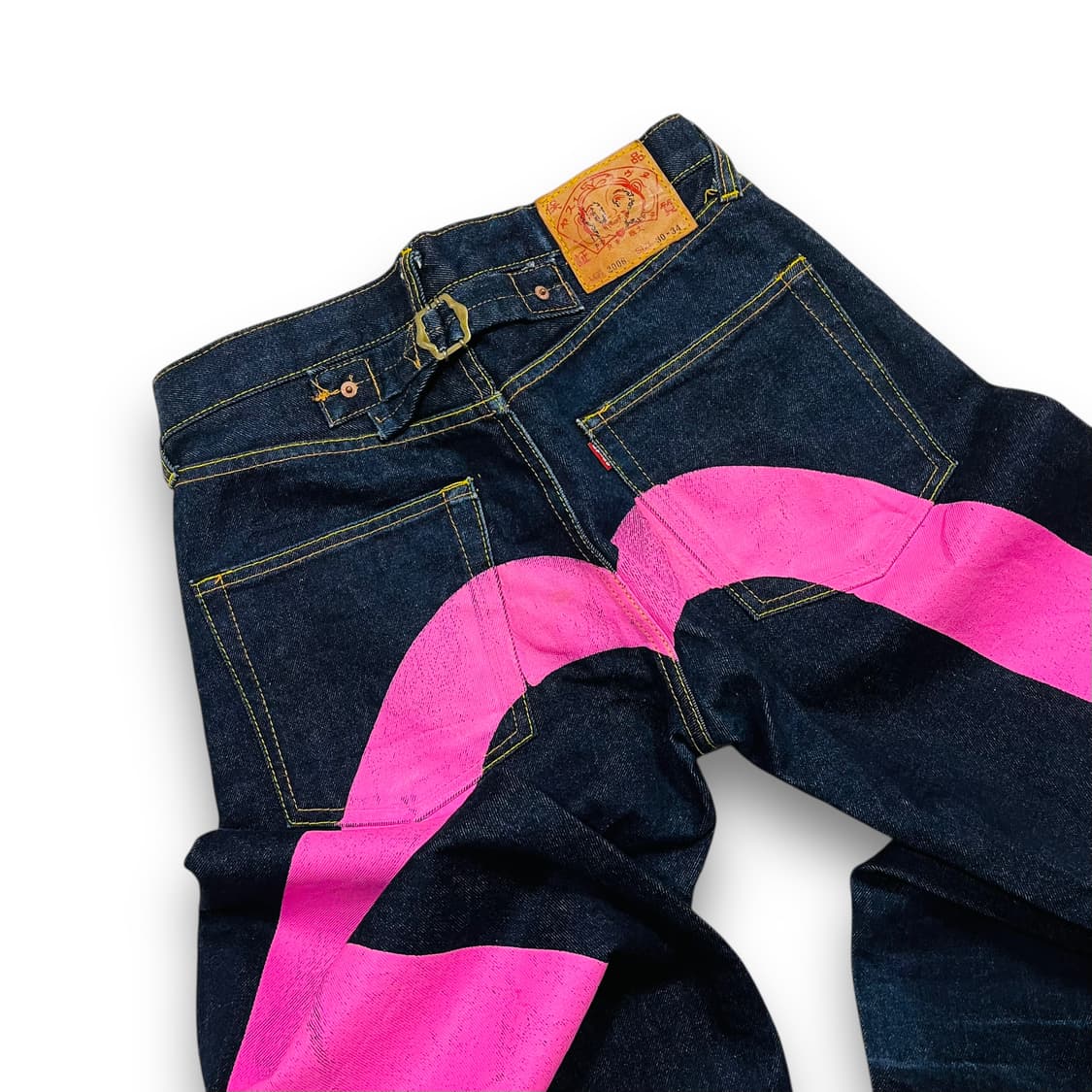 에비수 시그니처 빅로고 핑크 y2k 데님 팬츠 상품이미지4