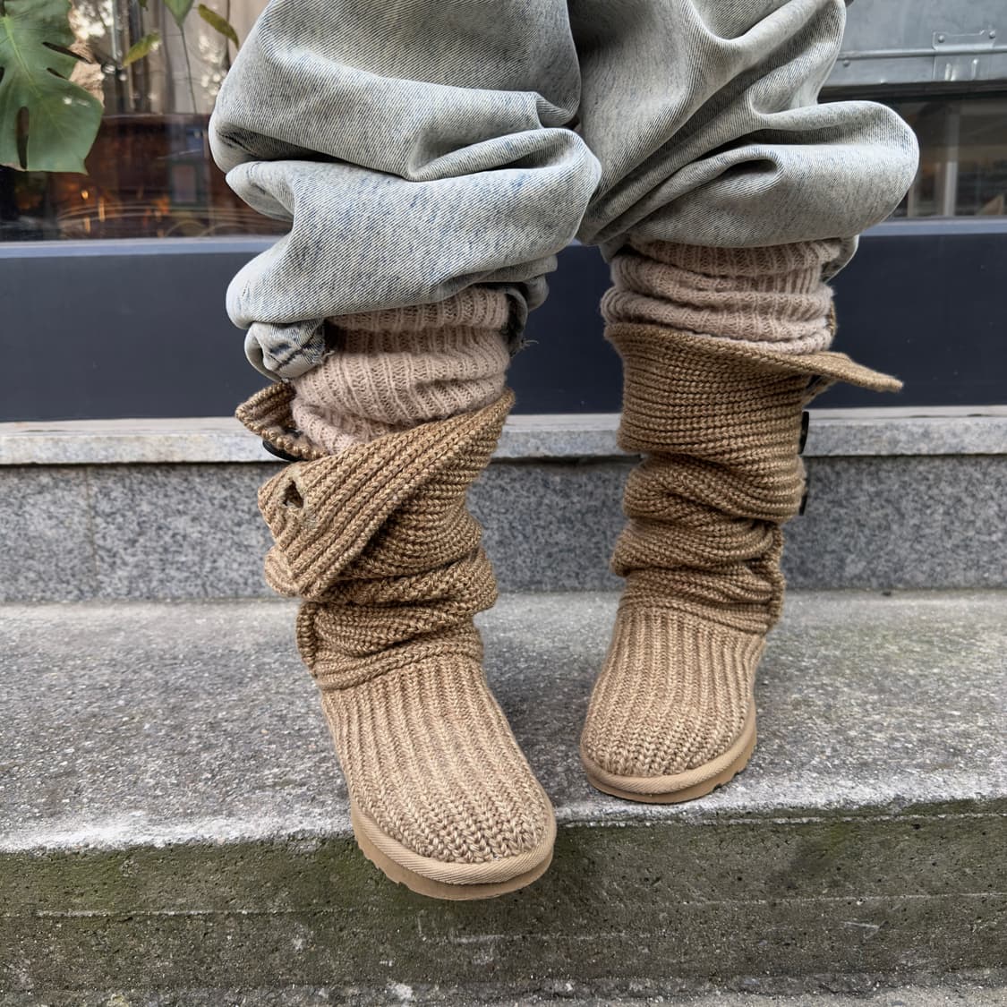 2000s Y2K 니트 카디 어그 부츠 상품이미지7