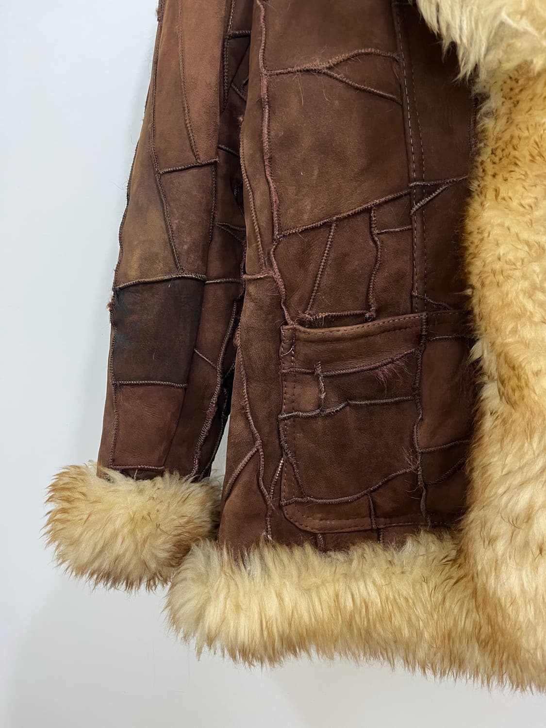 일본 빈티지 갸루 브라운 퍼 무스탕 코트 상품이미지3