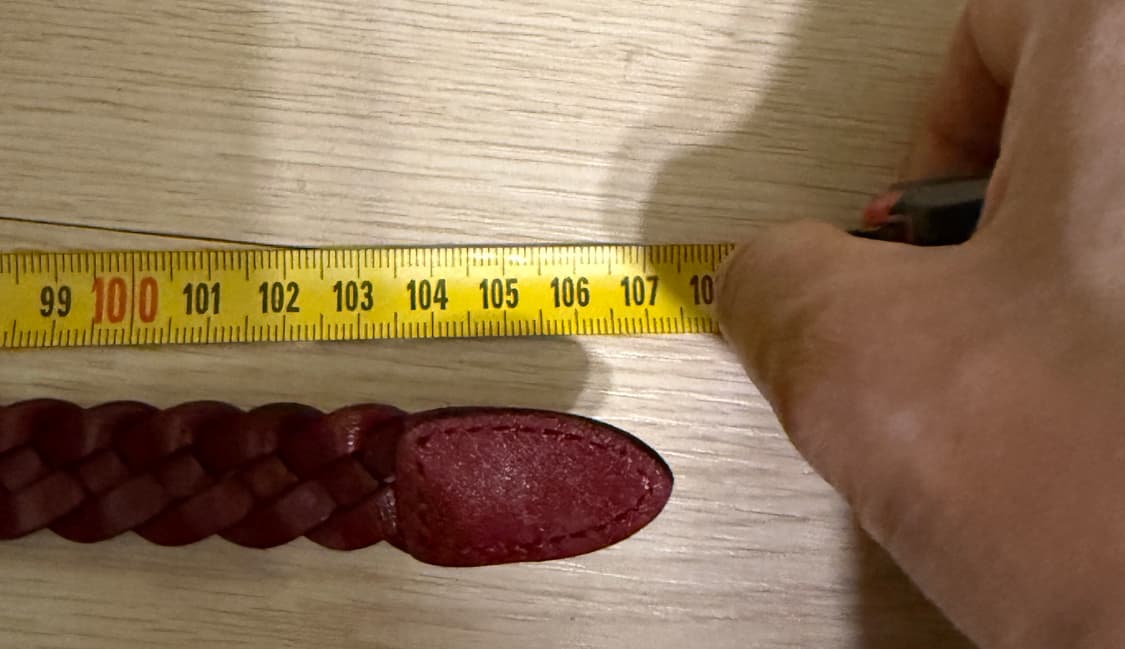 유니클로 레더꽈배기벨크 레드가죽 상품이미지4