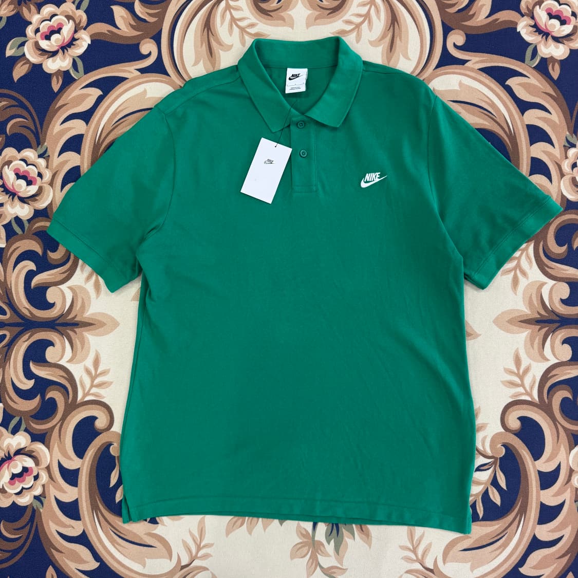 (L)나이키 Nike 베이직로고 PK반팔 카라티셔츠(그린,새상품) 상품이미지1