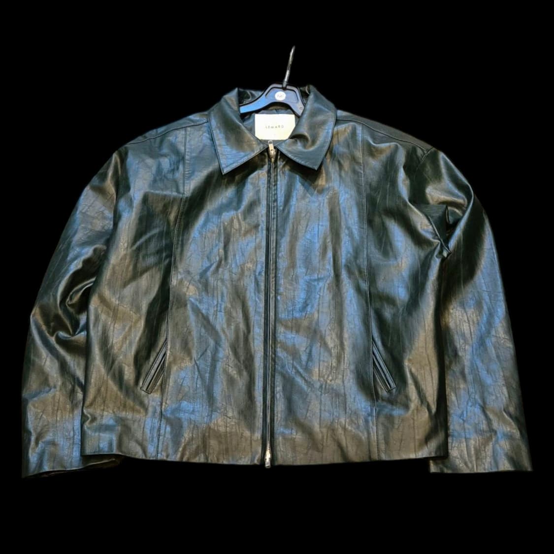 FREE 청록색 오버핏 레더자켓  상품이미지2