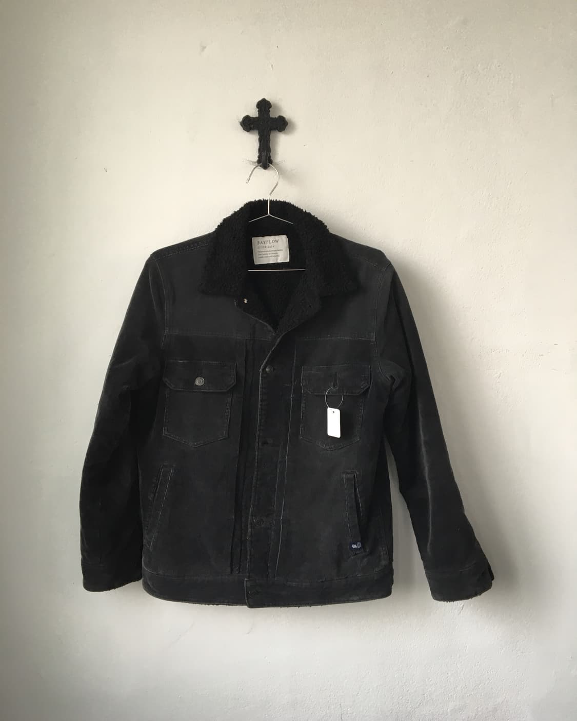 Fake fur collar denim jacket 상품이미지2