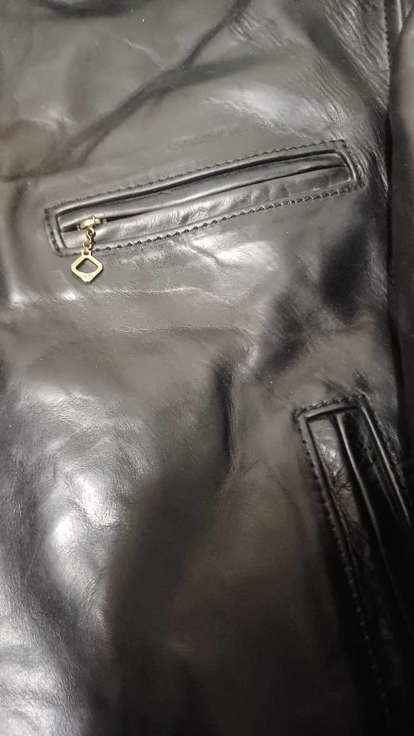 에어로레더 하프벨트 38 별주라벨 호스하이드 말가죽자켓 아메카지워크웨어 상품이미지2