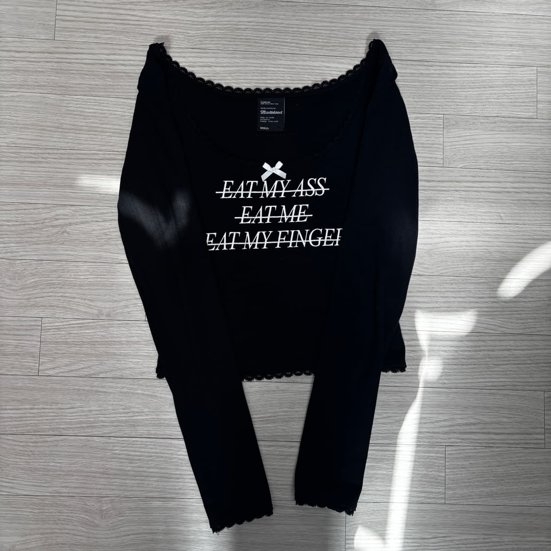 배드블러드 Eat Me 롱슬리브 티셔츠 블랙 상품이미지7