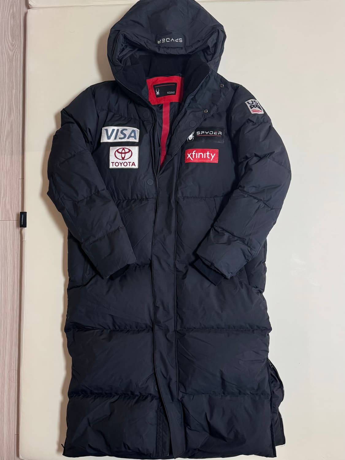 (95)Spyder 스파이더 롱패딩 블랙 US팀 에디션 상품이미지1