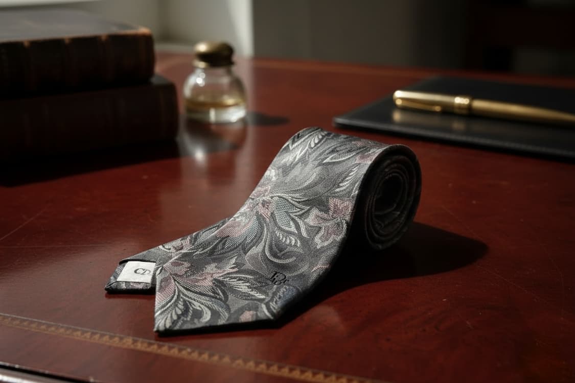 [Dior 자수로고] 크리스찬 디올 몬슈 실크 자가드 빈티지 넥타이 상품이미지1