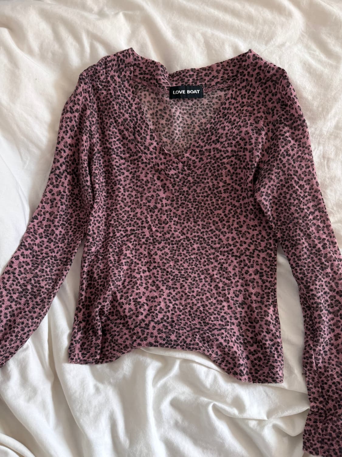 빈티지 핑크 호피 롱슬리브 상품이미지1