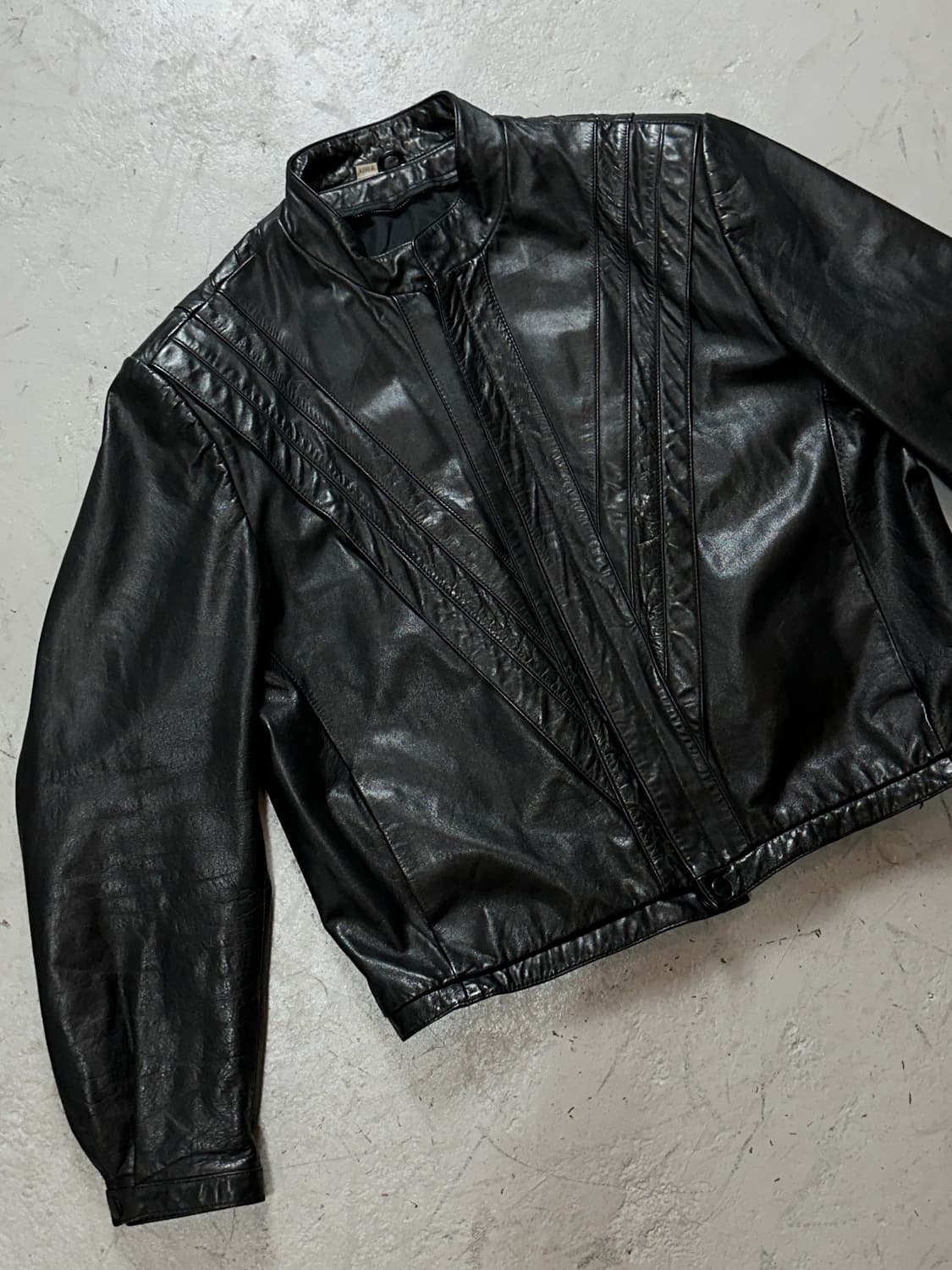 90's 빈티지 크롭 레더 자켓 빈티지 카페레이서 레더 자켓 상품이미지5