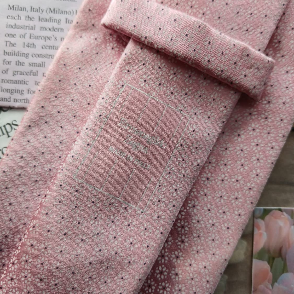 에르메네질도 제냐 실크 로즈핑크 넥타이 9.2cm A등급 A18154
 상품이미지4