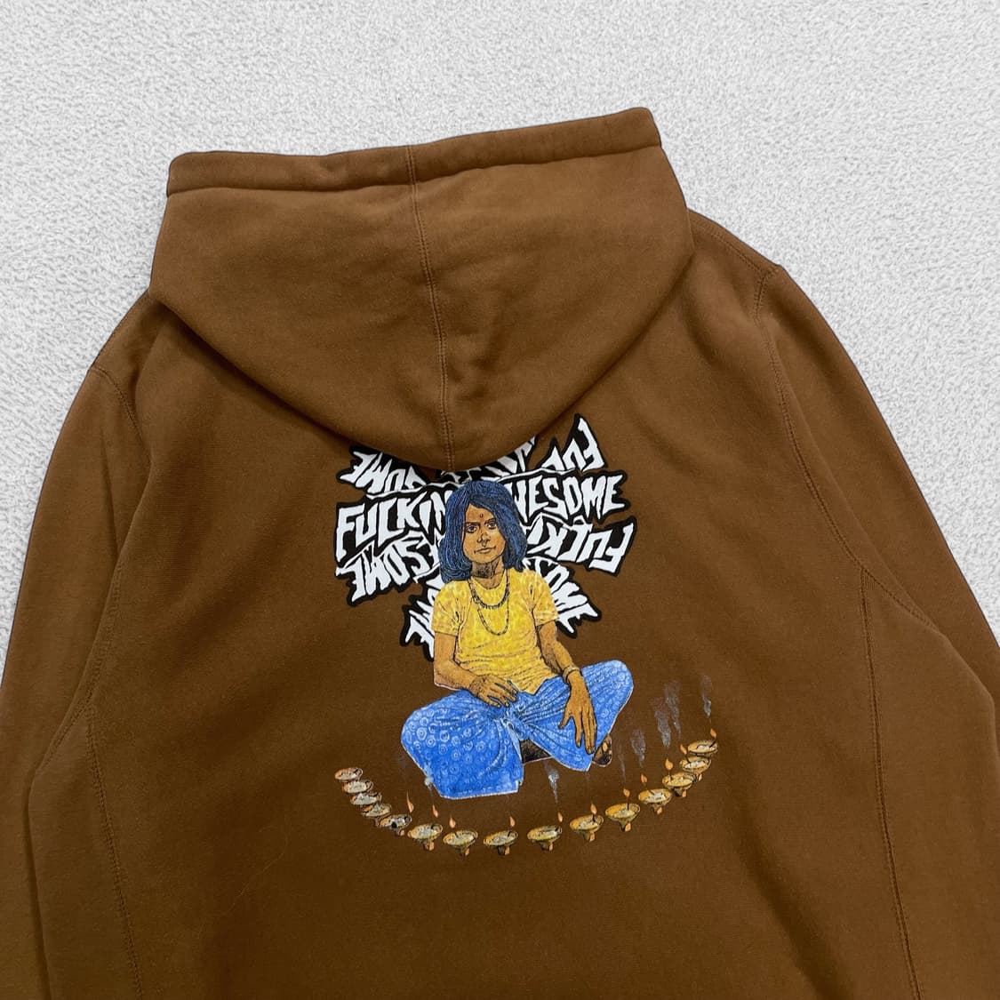 퍼킹어썸 인디아 보이 후드티 브라운 상품이미지3