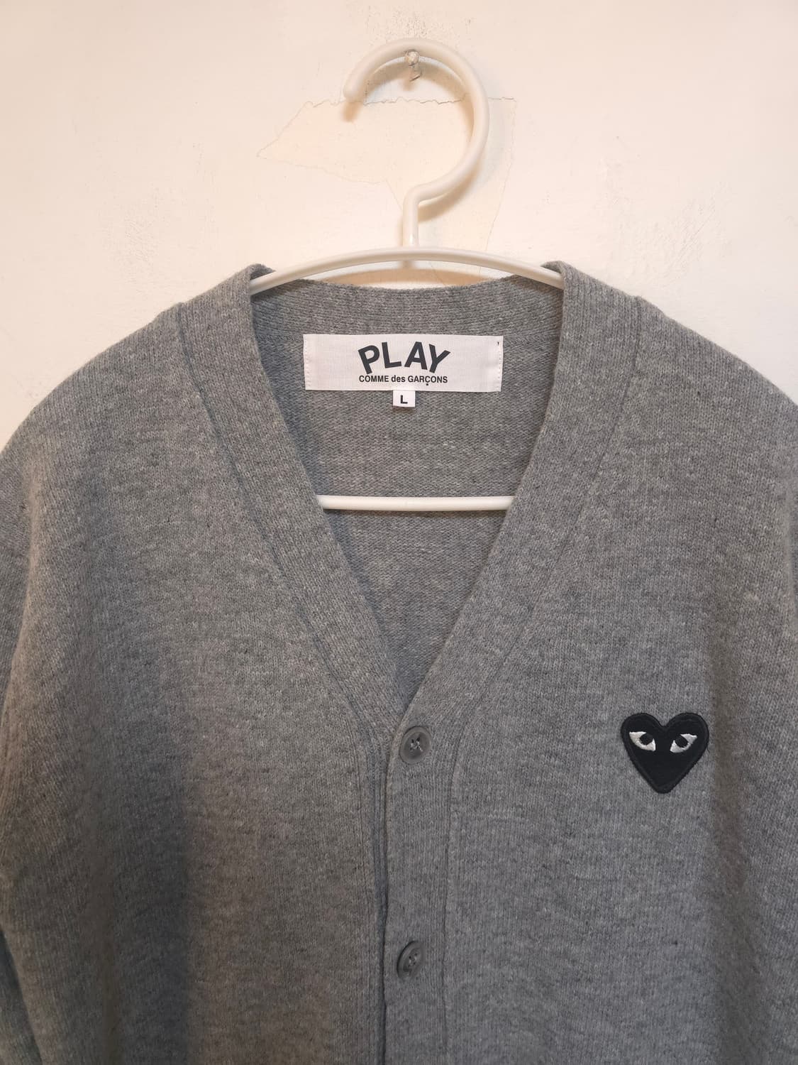 꼼데가르송 PLAY 블랙와펜 그레이 가디건 L (새상품) 상품이미지3