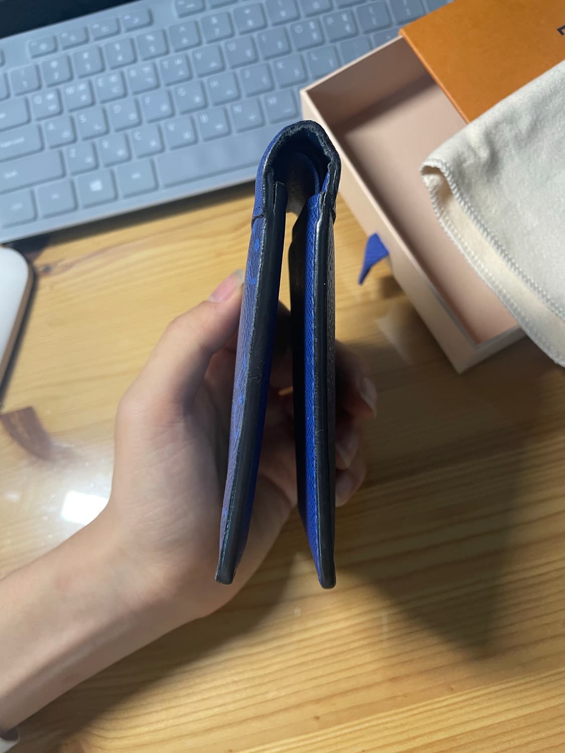 [정품] 루이비통 타이가라마 모노그램 반지갑 블루 상품이미지6