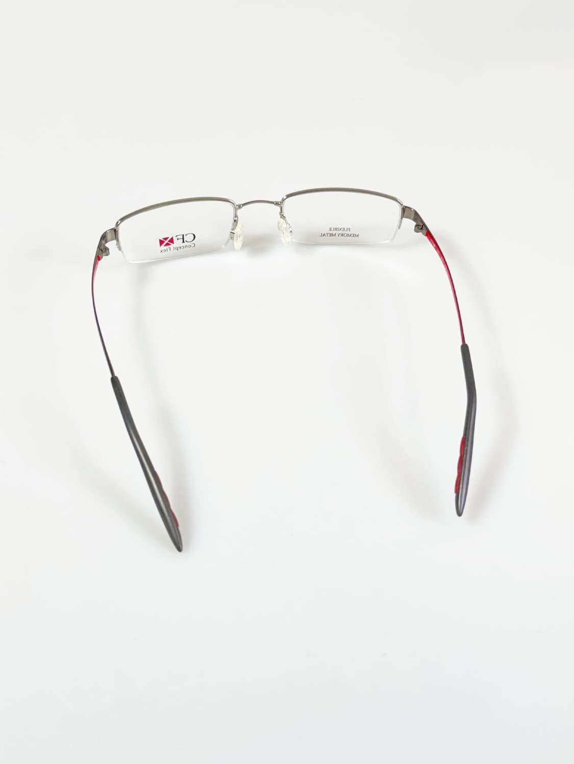 CONCEPT FLEX 실버 반무테 스퀘어 메탈 빈티지 안경 상품이미지5