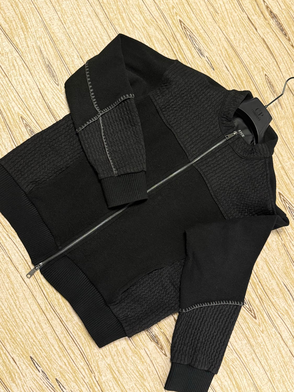 (M) Etce 스모킹 니트 집업 블랙 상품이미지4