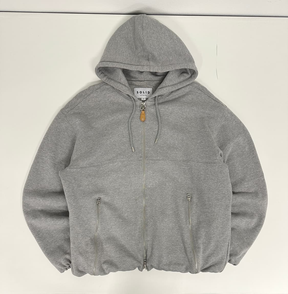 25f/w 그레이 레더 슬라이드 후드 집업(50) 상품이미지2