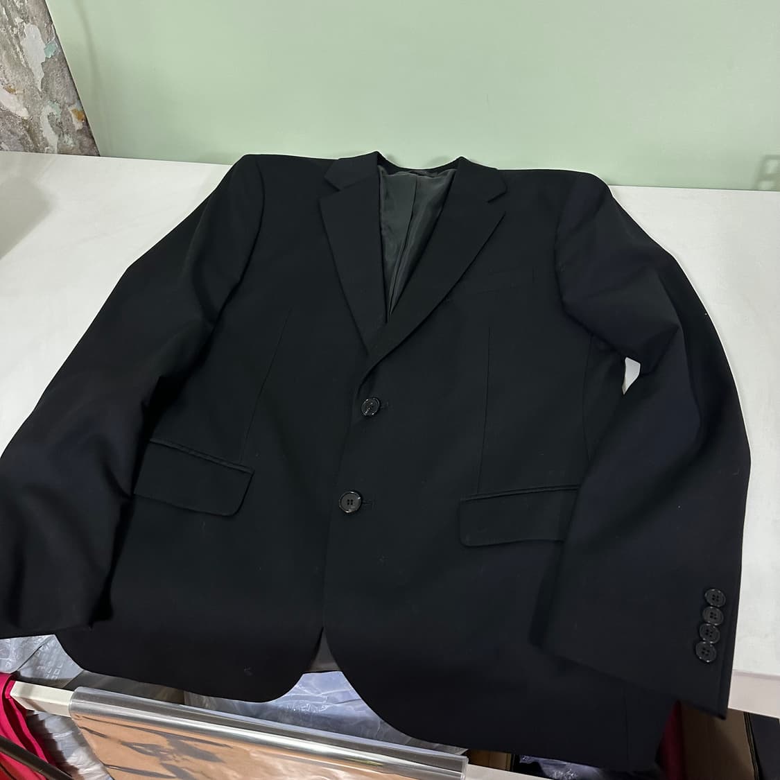 L 105 지오지아 기본핏 블랙 울 싱글 블레이져 상품이미지3