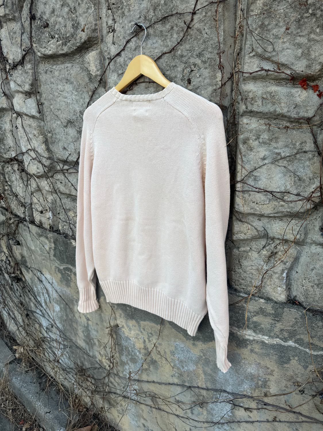 90s 폴로 랄프로렌 빈티지 코튼 레글런 니트 살구색 m 상품이미지4