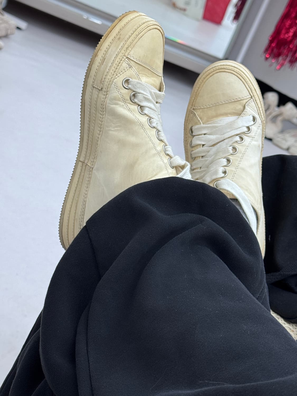 Ann Demeilemeester 가죽 사선 스니커즈 상품이미지7